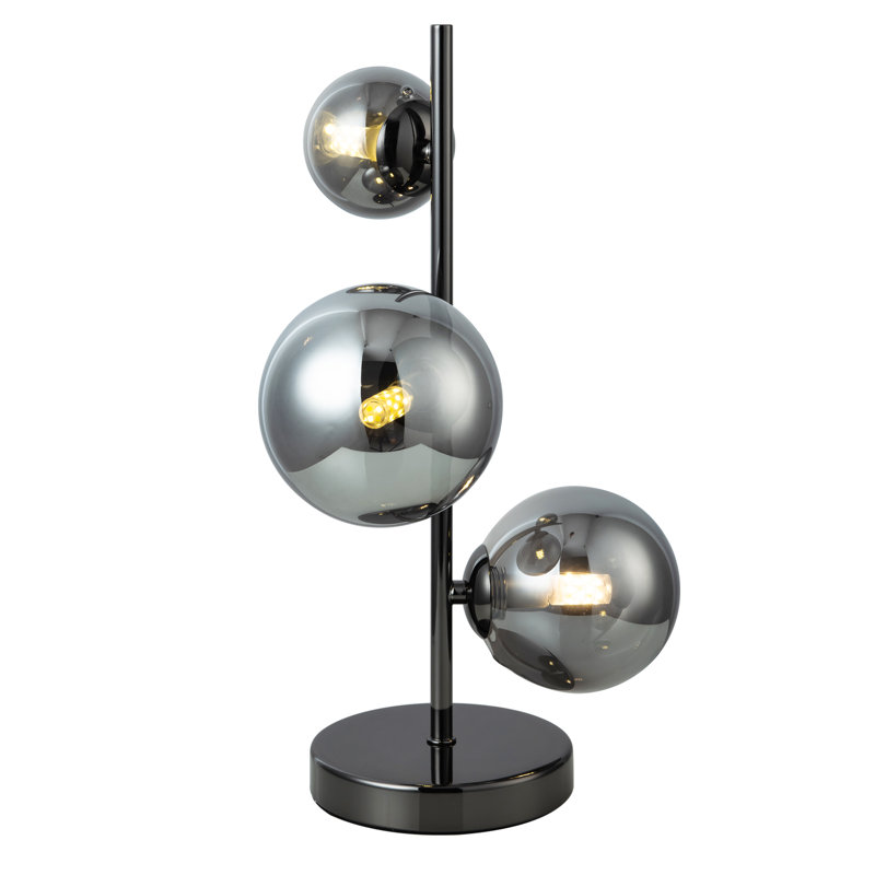 Orren Ellis Modern Table Lamp 3light Glass Globe Bedside Table Lamp